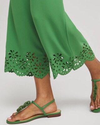 Petite Satin Eyelet Hem Culottes click to view larger image.