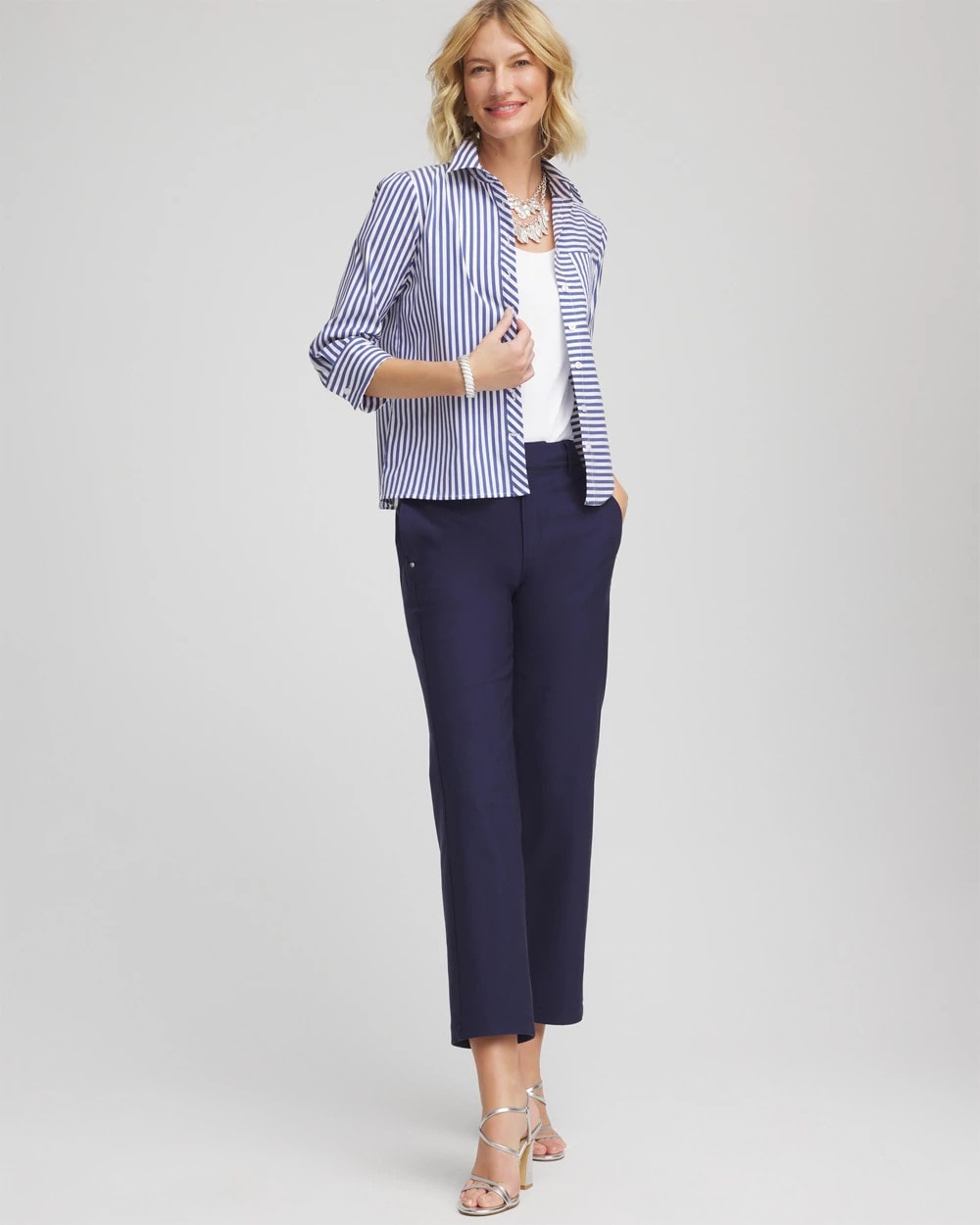Stripe Mixing Poplin Shirt