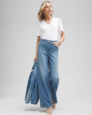 Gauze Flutter Sleeve Top