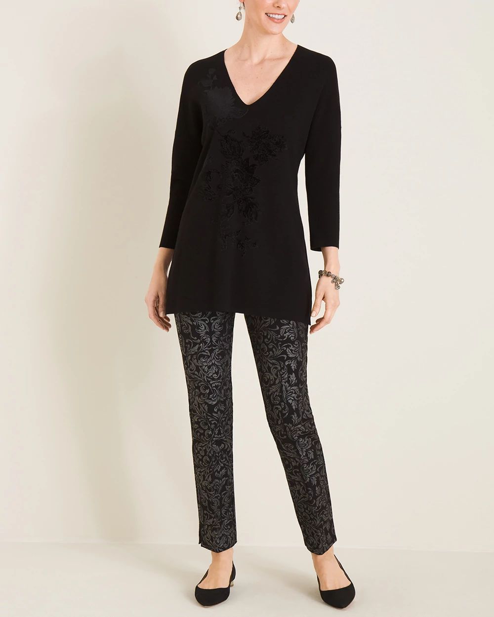 Velvet-Applique Sweater