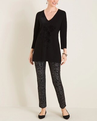 Velvet-Applique Sweater