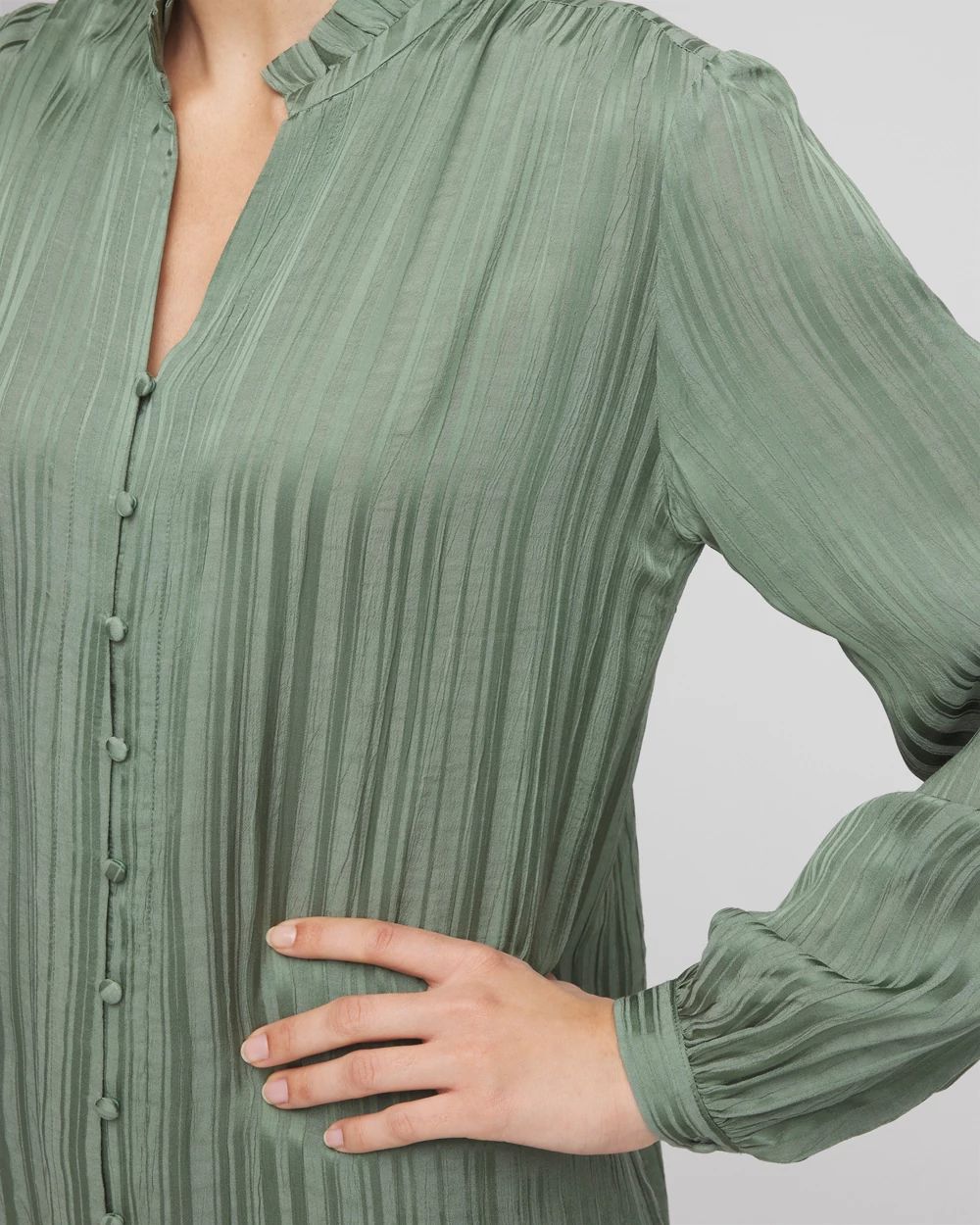 Georgette Ruffled-Hem Blouse click to view larger image.