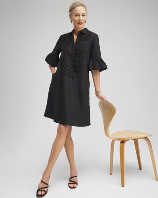 Linen Lace Applique Dress