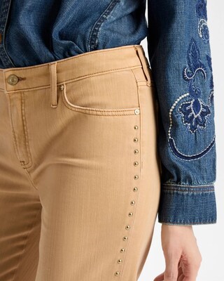 Studded Girlfriend Straight Ankle Jeans click to view larger image.