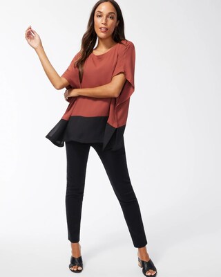 Colorblock Poncho