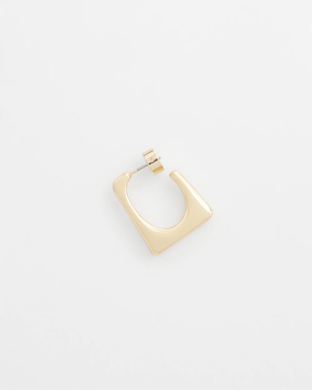 No Droop® Gold Tone Square Hoops