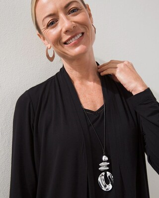 Silver Tone Adjustable Pendant Necklace click to view larger image.