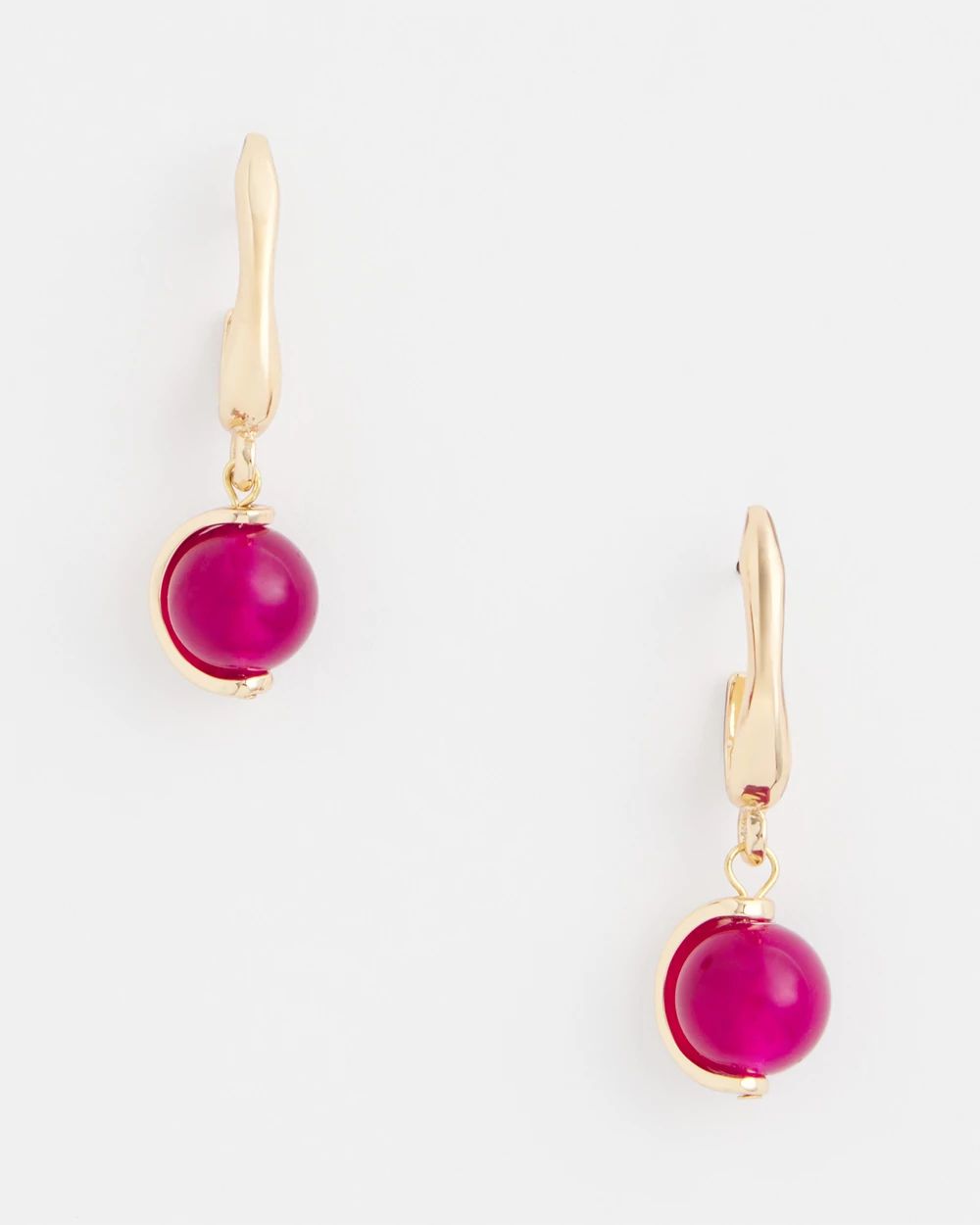 No Droop™ Purple Beaded Drop Earrings