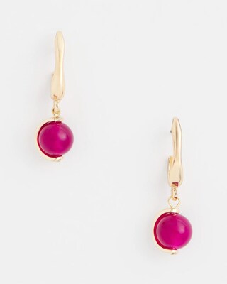 No Droop™ Purple Beaded Drop Earrings