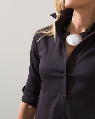 No-Iron Stretch Peplum Shirt