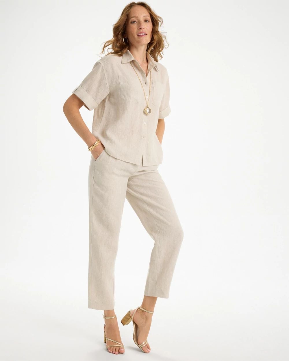 Linen Camp Collared Shirt click to view larger image.