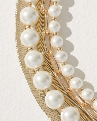White Faux Pearl Necklace