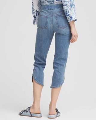 Pull-On Dolphin-Hemmed Capri Jeans click to view larger image.