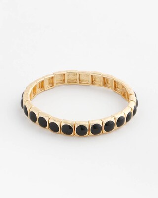 Black Pearl Goldtone Stretch Bracelet