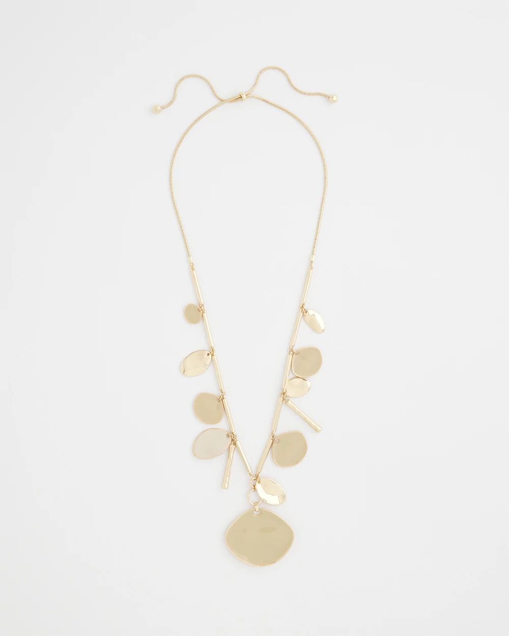 Gold Long Single Strand Necklace