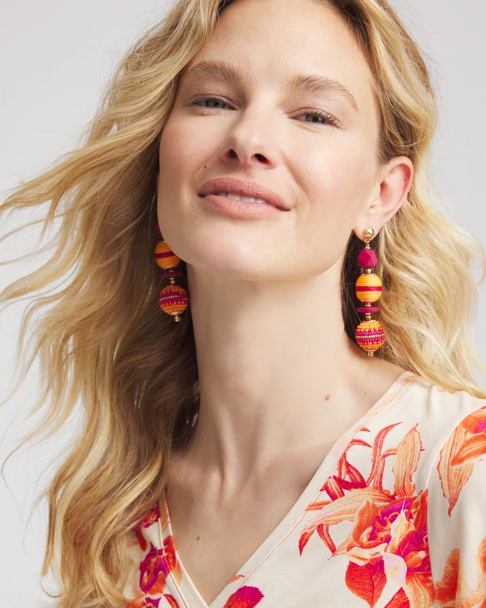 Thread Wrapped Mango Wood Earrings