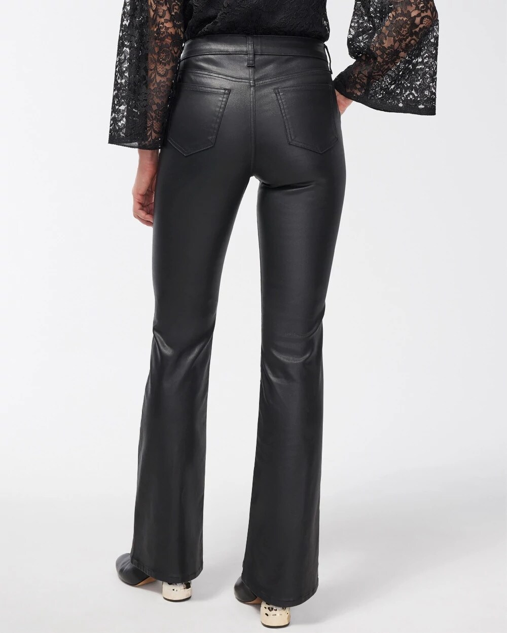 Girlfriend Coated Flare Jeans