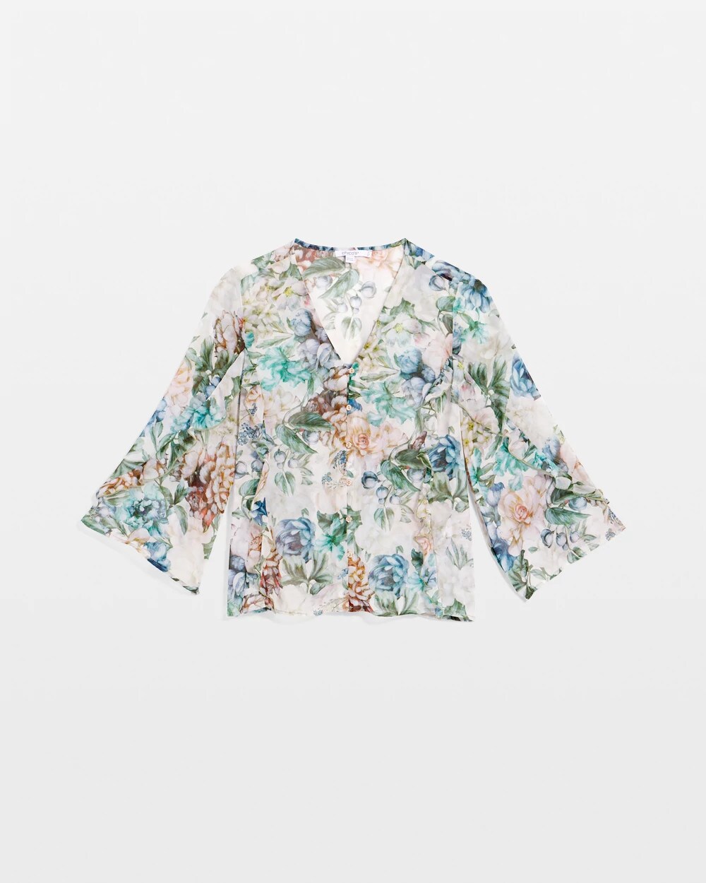 Georgette Ruffled V-Neck Blouse