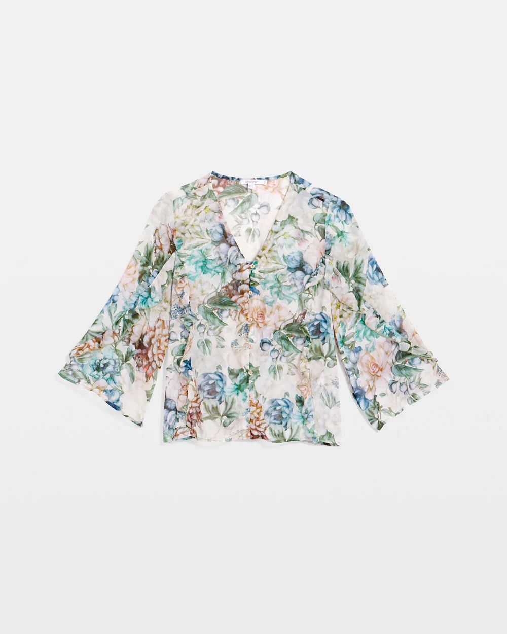 Georgette Ruffled V-Neck Blouse
