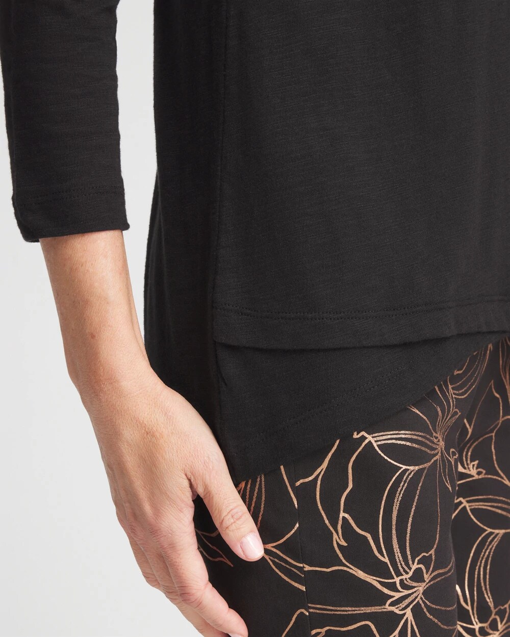 3/4 Sleeve Overlap Tunic