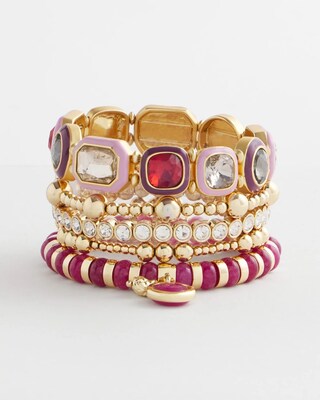 Tonal Pink Stretch Bracelet click to view larger image.