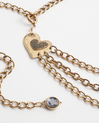 Embellished Heart Chain Belt