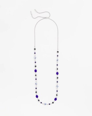 Adjustable Sodalite Stone Single-Strand Necklace