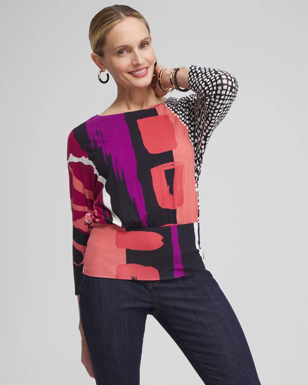 Touch of Cool™ Abstract Banded Hem Tee