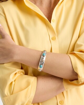 Turquoise Mixed Metal Bangle click to view larger image.