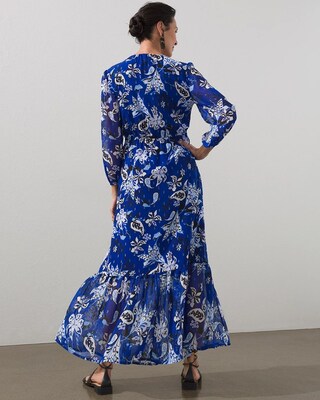 Floral Clip Dot Maxi Dress