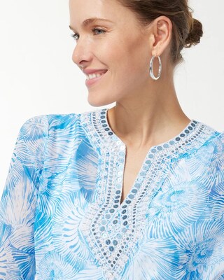 Shell Print Embellished Tunic