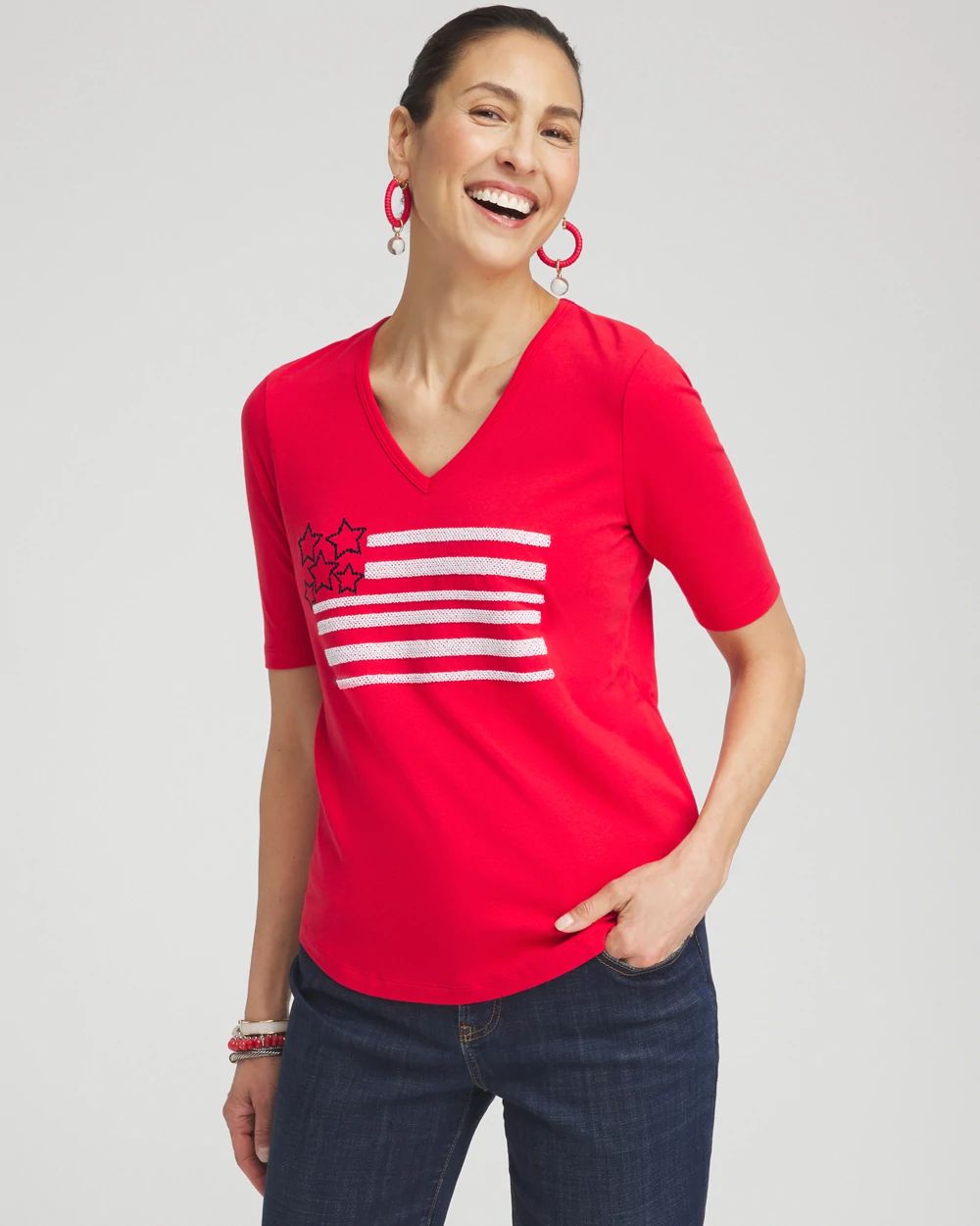 Embellished Flag Tee