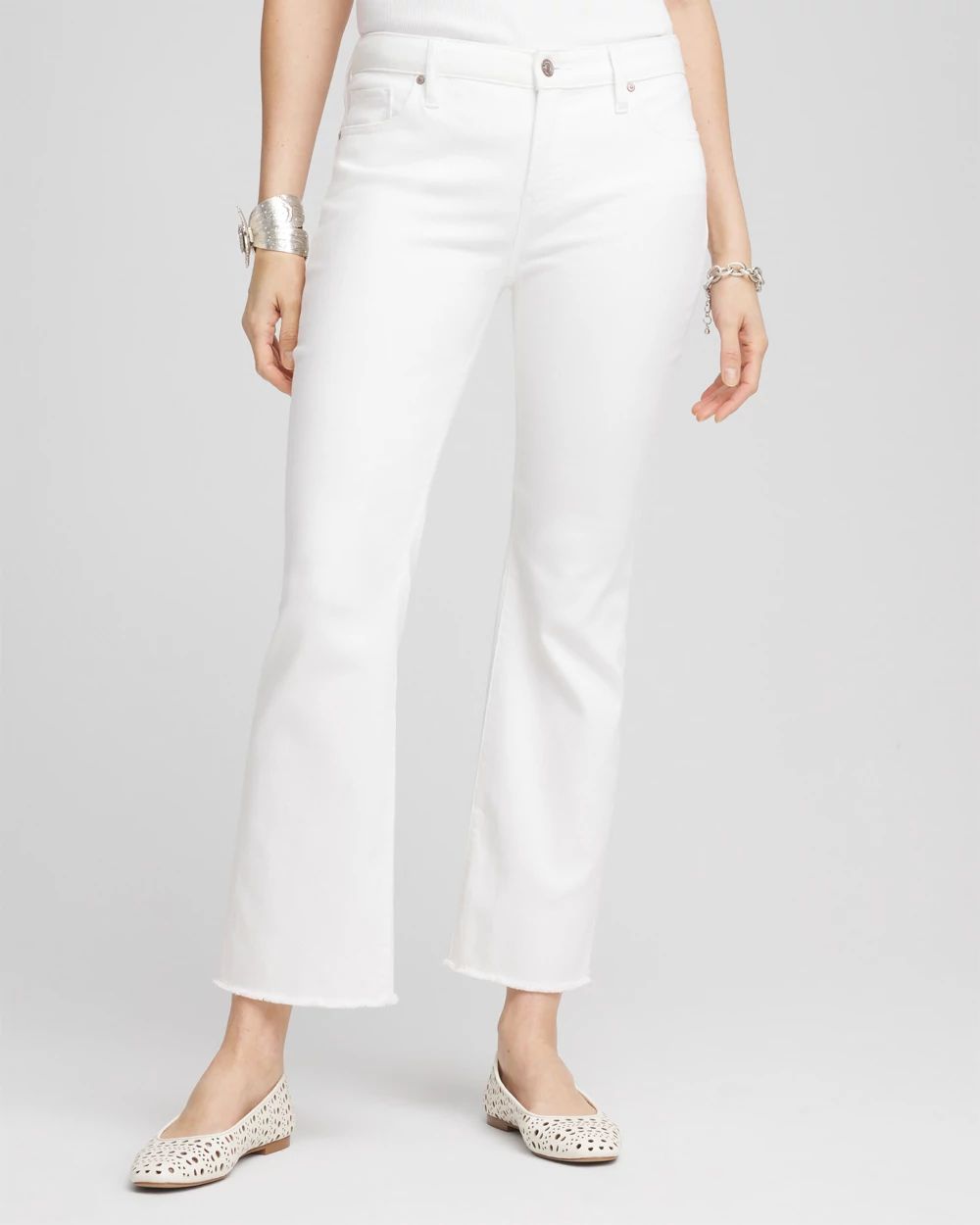No Stain Girlfriend Fray Hem Kick Flare Jeans
