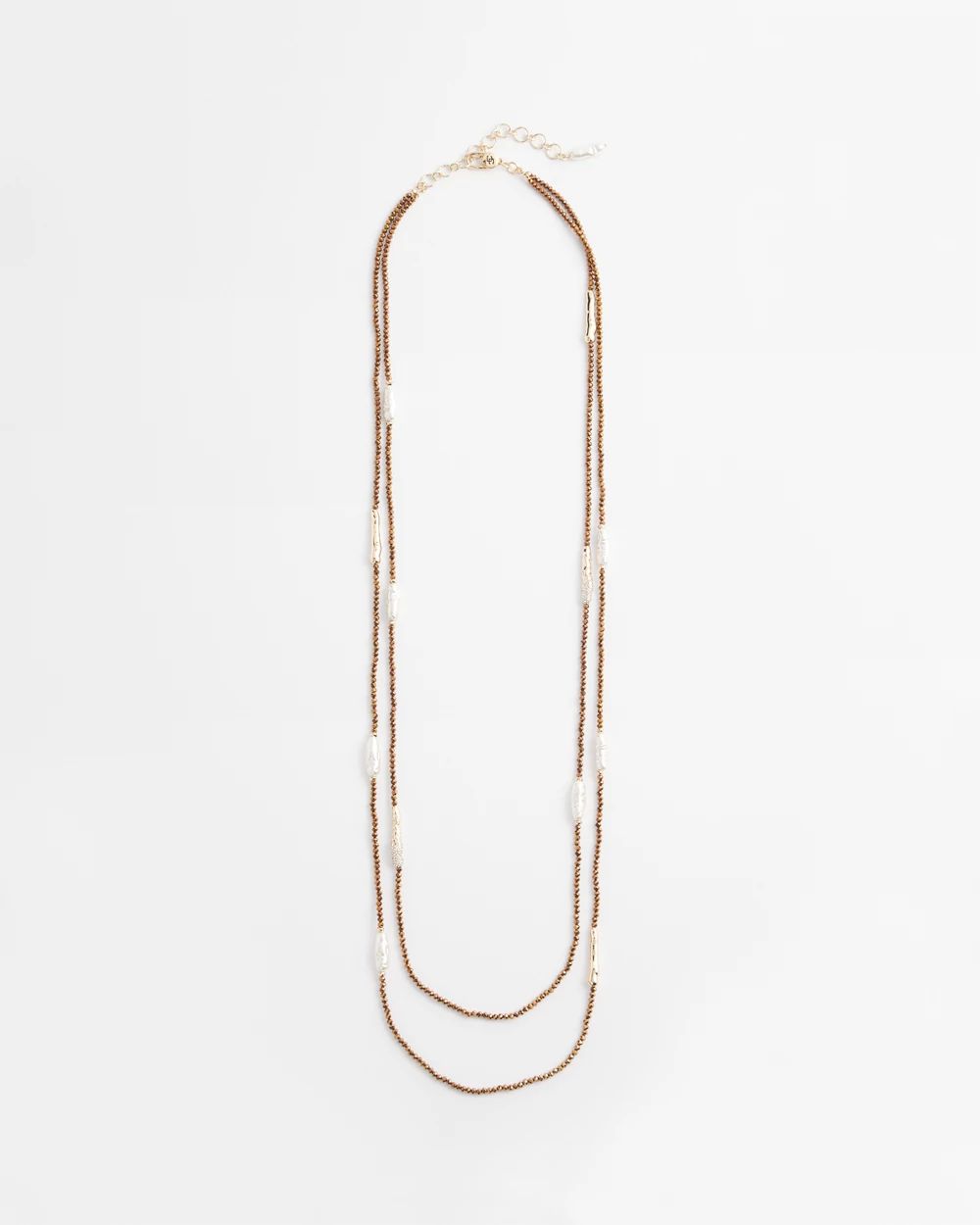 Double Strand Faux Pearl Necklace