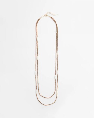 Double Strand Faux Pearl Necklace
