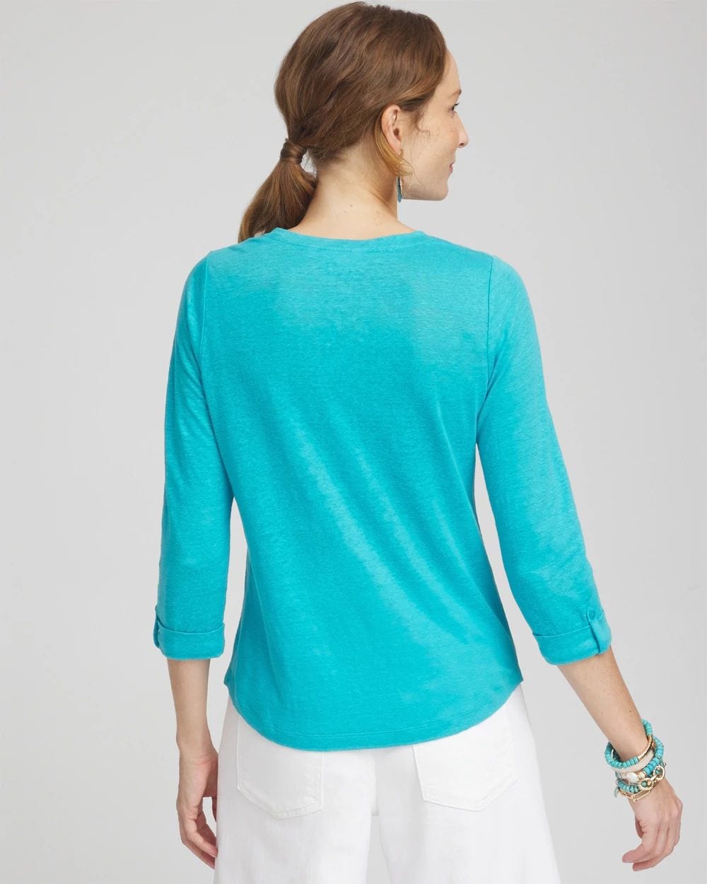 Linen 3/4 Sleeve Tee click to view larger image.