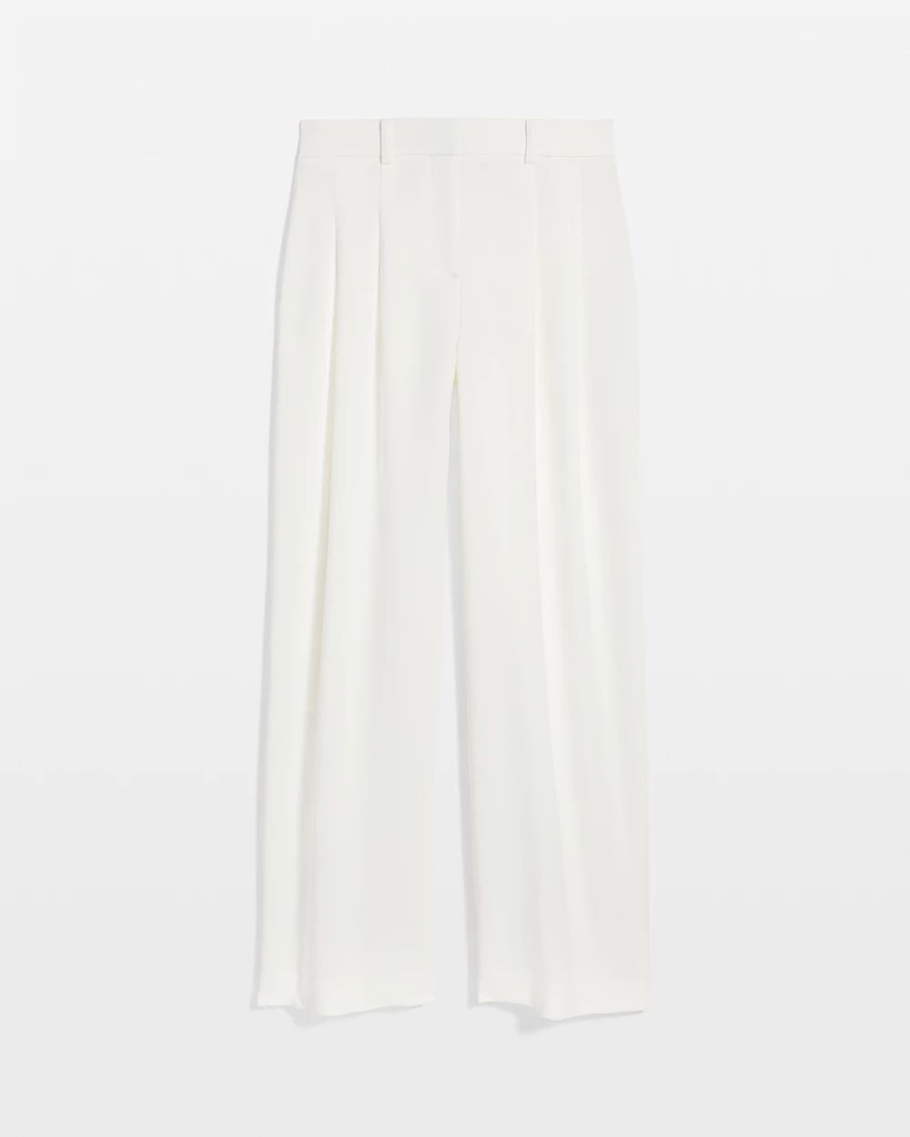 Crepe Pleated Wide-Leg Pants