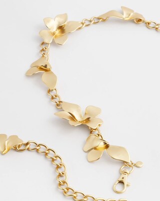 Gold-Tone Flowers Chain Belt click to view larger image.