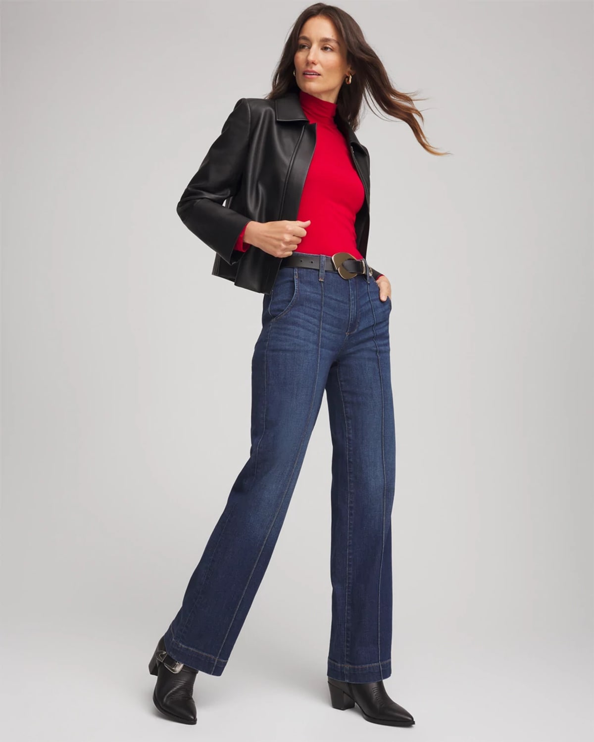 Chico's Touch Of Cool Mockneck Layering Tee In Carmine Red In Red