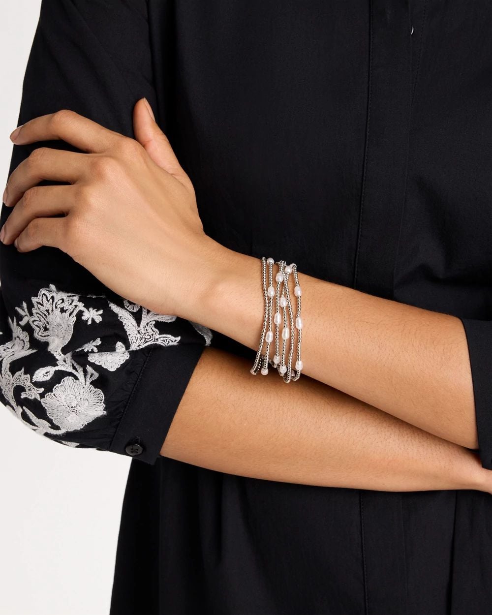 Pearlescent Bead Ball Bracelet click to view larger image.