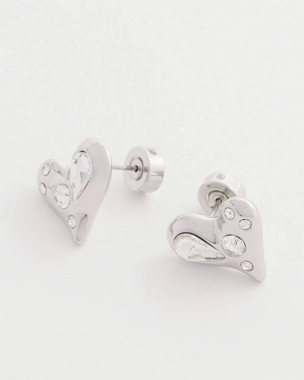 Mini Bejeweled Heart Stud Earrings