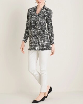 Polished Criss-Cross Print Pima Cotton Tunic