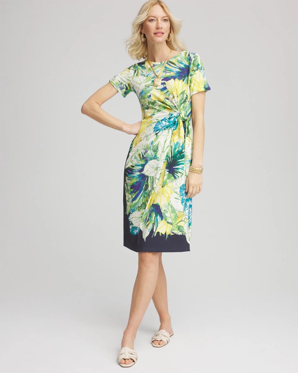 Twist-Front Knit Dress