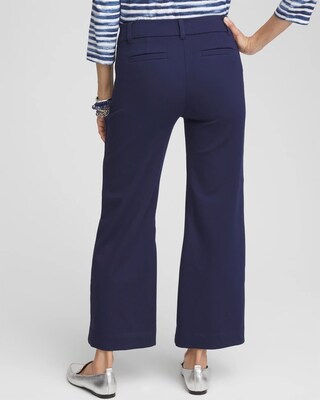 Button Knit Twill Cropped Pants click to view larger image.