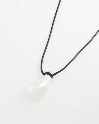 Silvertone Adjustable Pendant Necklace click to view larger image.
