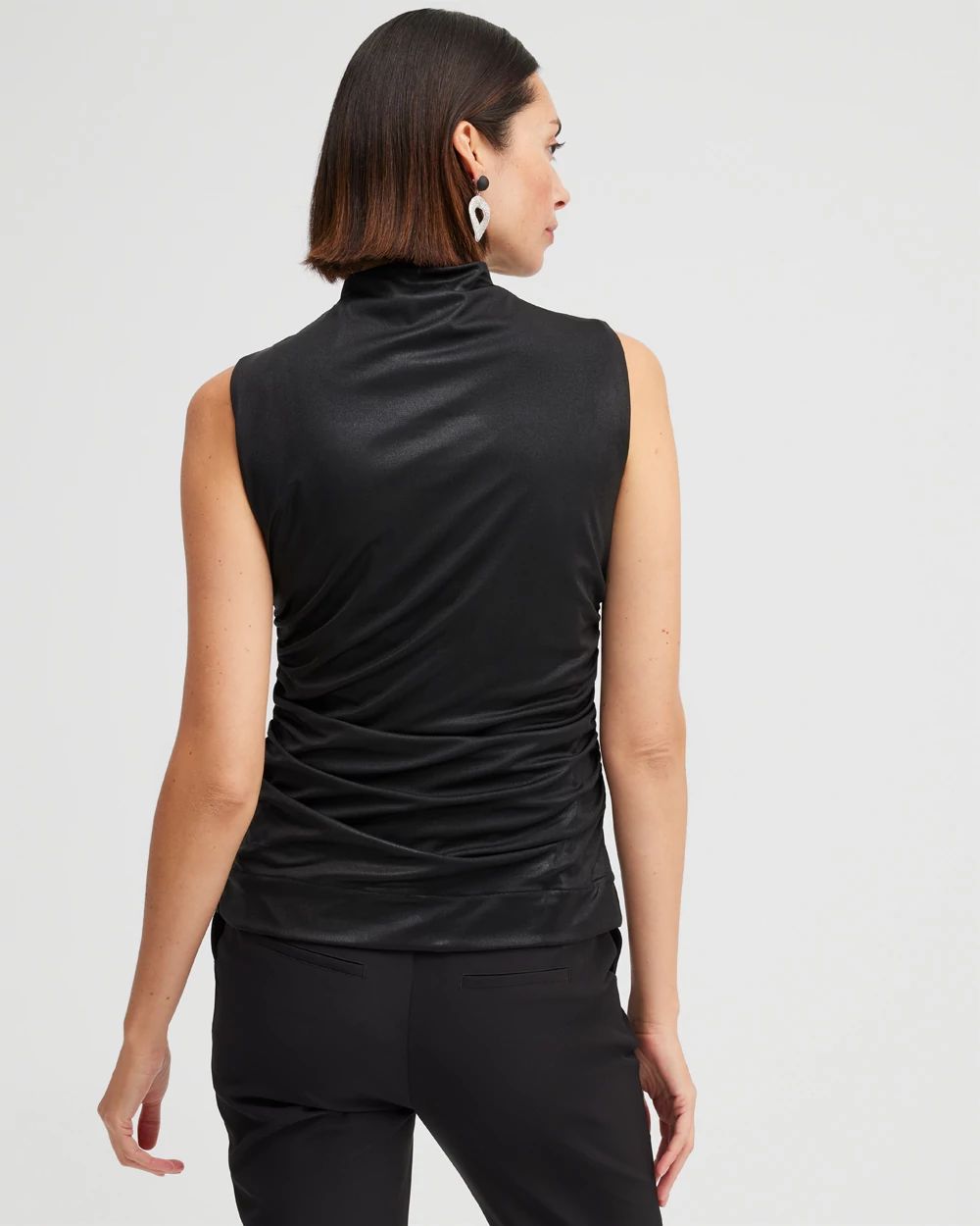 Black Label Gathered Knit Top