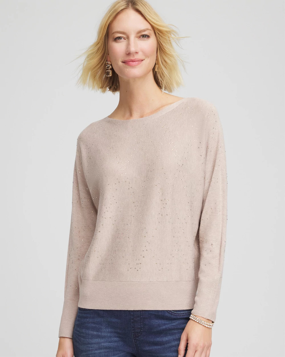 Ella Embellished Dolman Pullover Sweater