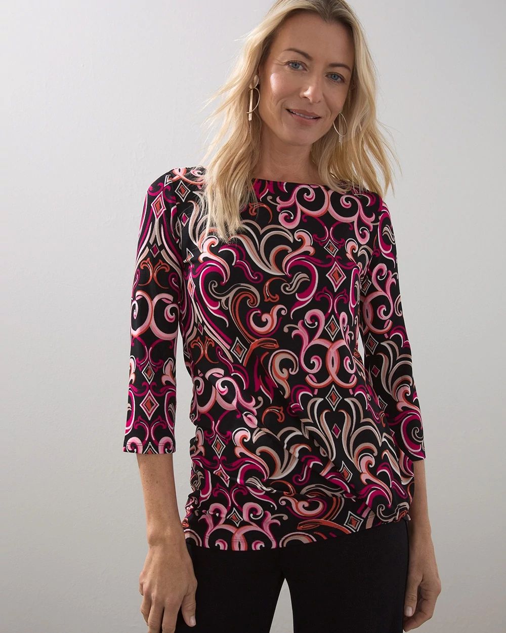Travelers Scroll Print Top
