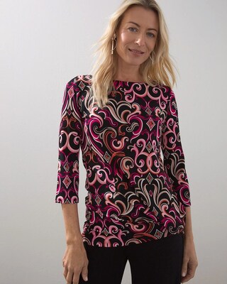 Travelers Scroll Print Top