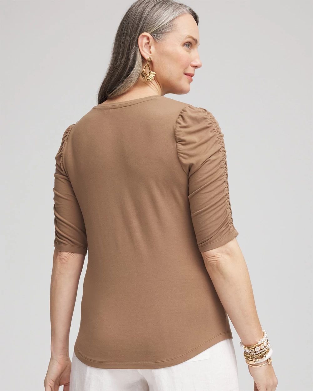 Touch of Cool™ Ruched Sleeve Tee